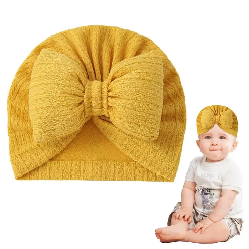 

Babies Girl Turban Bow Babies Beanie Hats Bow Knot Cute And Cozy Turban Cotton Headwraps Kids Head Wrap Nursery Turban Hospital