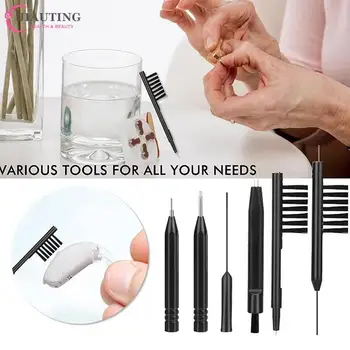 1-9PCS/Set Hearing Aid Cleaning Tools Hearing Aids Cleaning Brush Vent Cleaner Cleaning Wire With Magnet And Wax Loop Cleaning 1