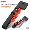 Hi Spec 1/4" 3/8" 1/2" Socket Wrench Storage Rack Rail Holder Portable Black&Red Organizer Home Tool Organizer Cabinet 1