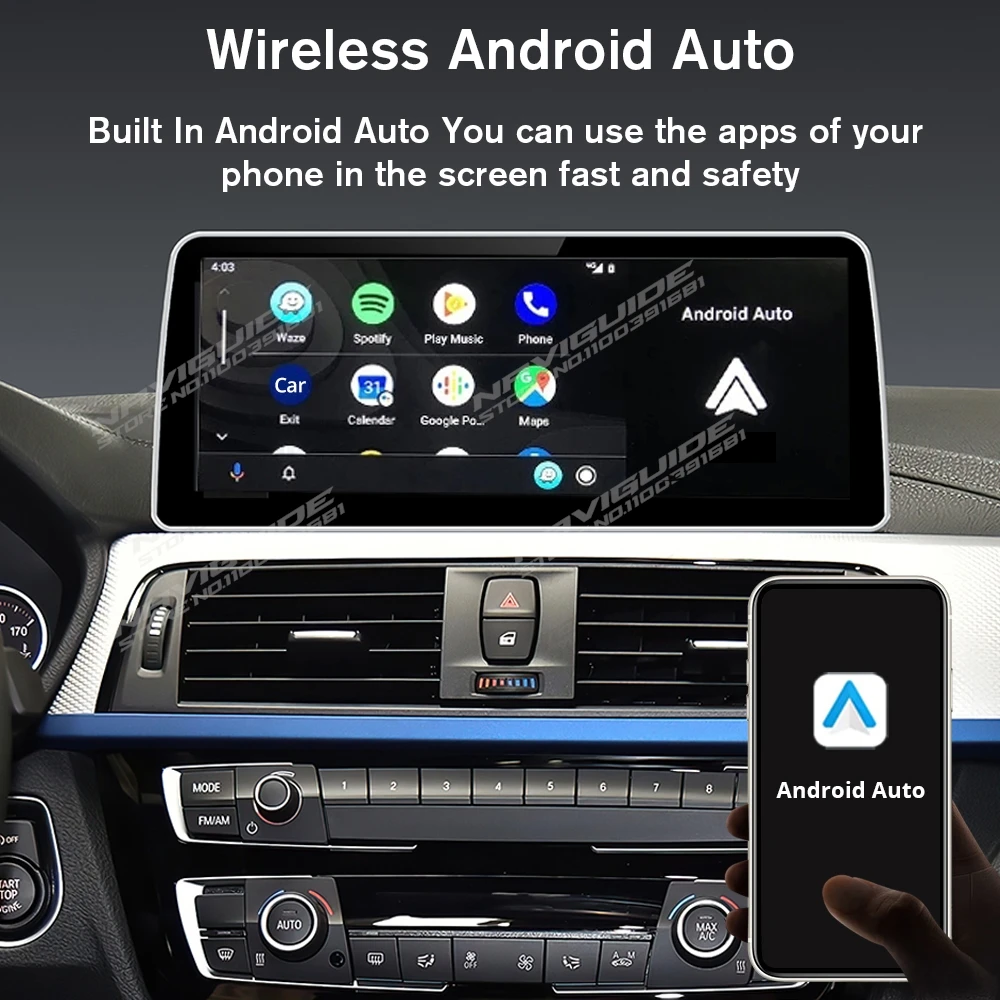 NAVIGUIDE 자동차 라디오, BMW 3 시리즈 E90 CCC CIC 시스템 카플레이, 자동 스테레오 멀티미디어 플레이어, 4G 와이파이 BT, 안드로이드 13, 8 + 128G, 8.8 인치