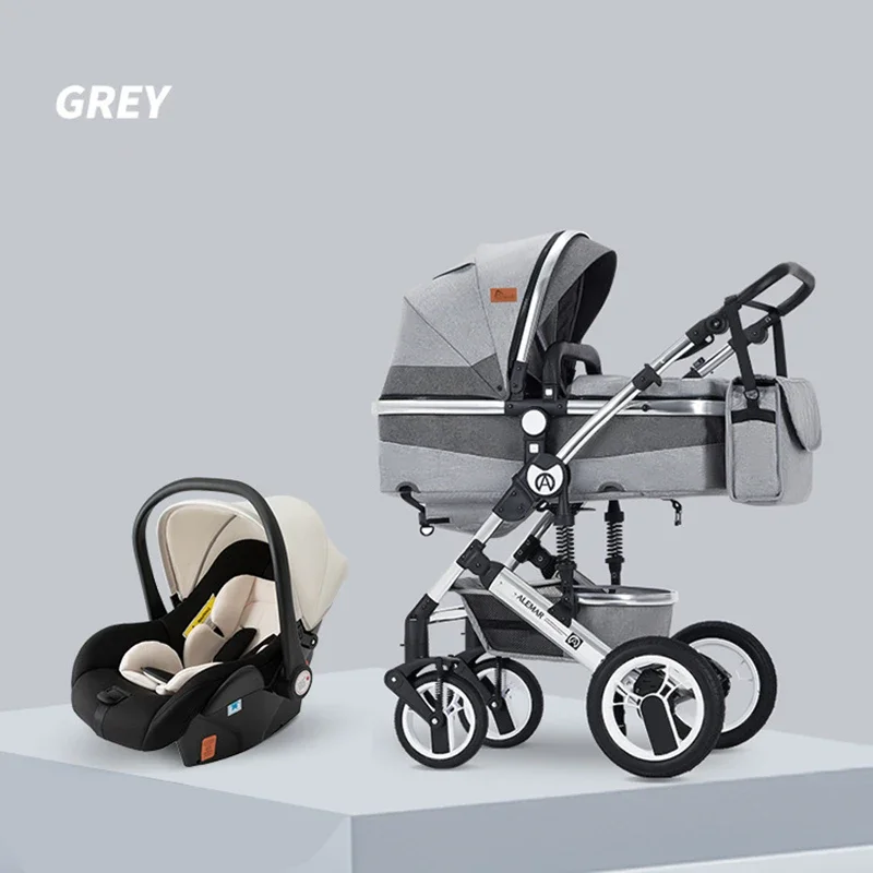 High Landscape Baby Stroller 3 in 1 With Car Seat and Stroller Luxury Infant Set Newborn Baby Car Seat Trolley
