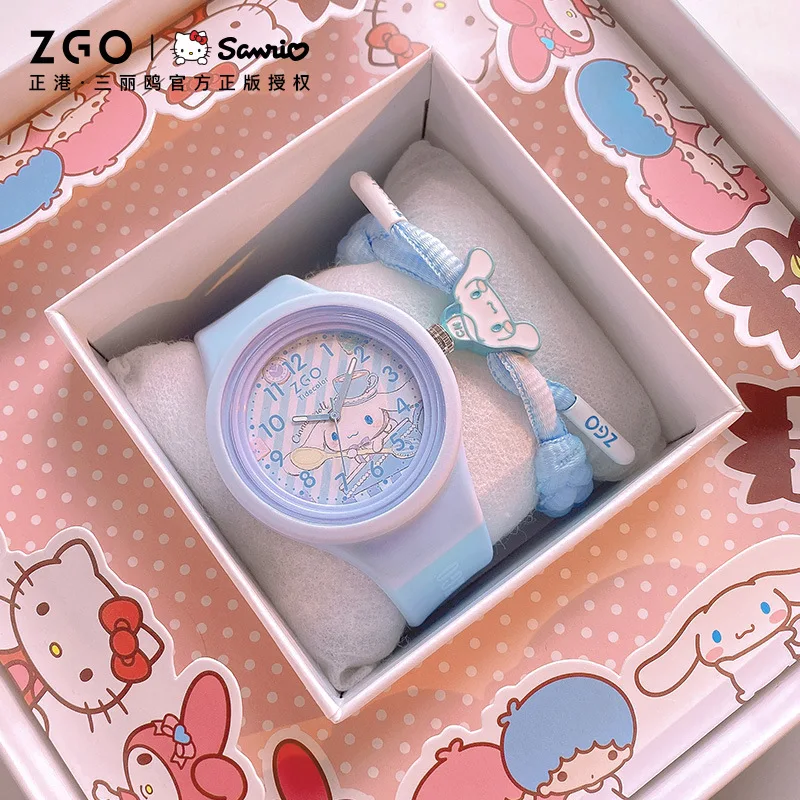 

New Sanrio Genuine Co-branded Children's Watch for Girls Cute Cinnamon Dog Waterproof Student Jelly Quartz Watch for Girls