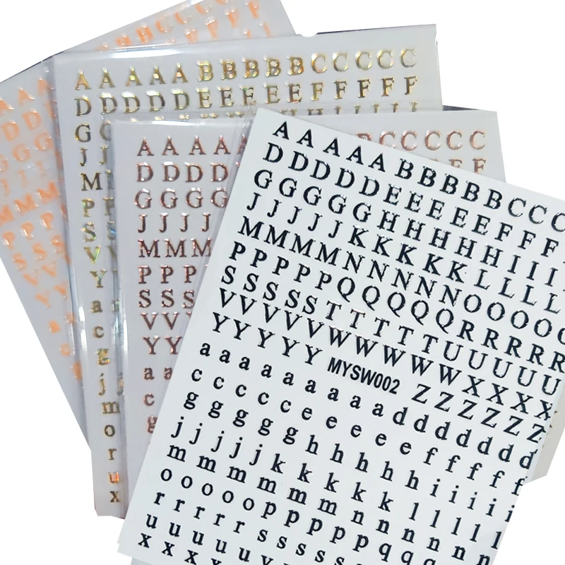 Calcomanías De Letras Pequeñas De 0.5 Pulgadas, Letras Del Alfabeto 2080 10 Hojas De Calcomanias Negras Para Botellas De Agua Vinilo Impermeable