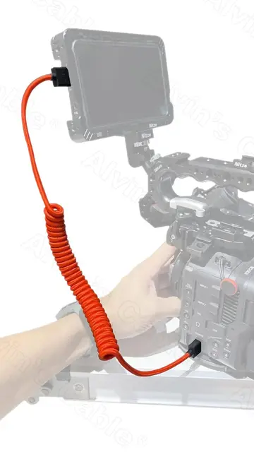 สายเคเบิลขด HDMI 2.1 8K ของ Alvin 48Gbps สําหรับ Atomos Sony Canon 1