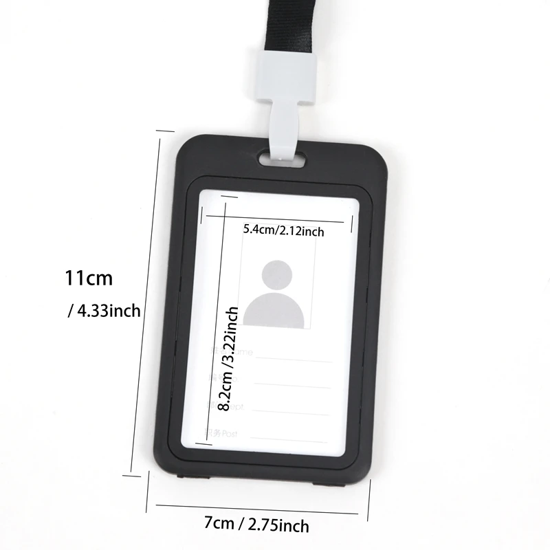 Unisex Work Color ID Card Holder Lanyard Badge Holders Identification Sleeve Dual Clear Business Exhibit School Strap Neck Hang 2