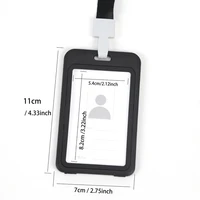 Unisex Work Color ID Card Holder Lanyard Badge Holders Identification Sleeve Dual Clear Business Exhibit School Strap Neck Hang 2