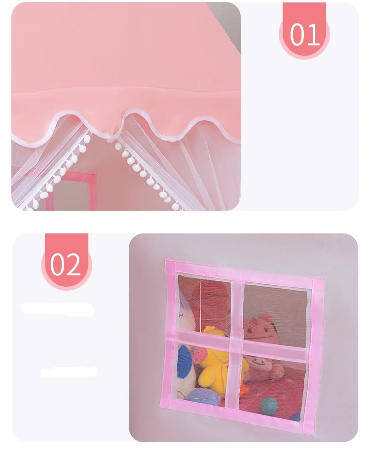1.35 Meter Large Children Toy Tent  Wigwam Folding Kids Tents Tipi Baby Play House Girls Pink Princess Castle Child Room Decor 6