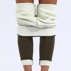 Velvet High Waist Women's Winter Leggings - Thick, Warm, and Classic Solid Color Pants - XXL (Coffee)