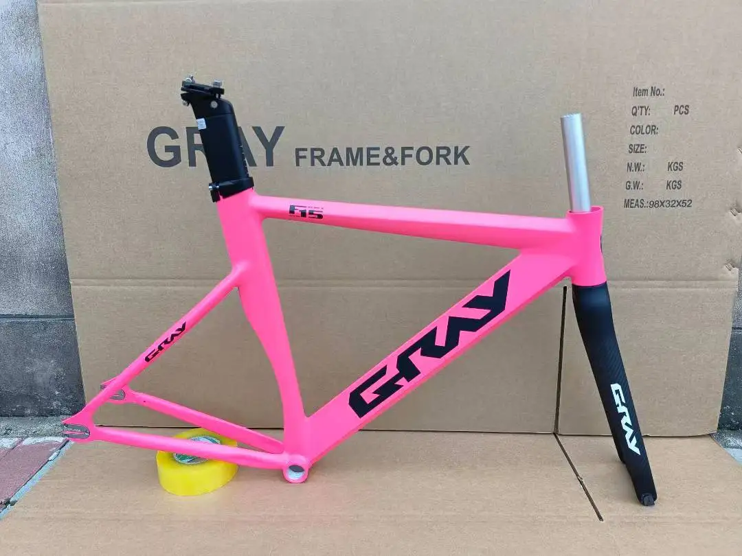 超軽量アルミニウム合金ロードバイクフレーム,700cグレー,f15,シングル