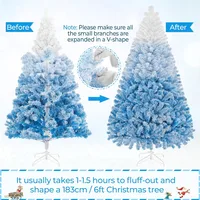 6ft Snow-Covered Pre-lit Christmas Tree with 250 Warm White Lights - Fully Decorated Flocked Xmas Tree 5