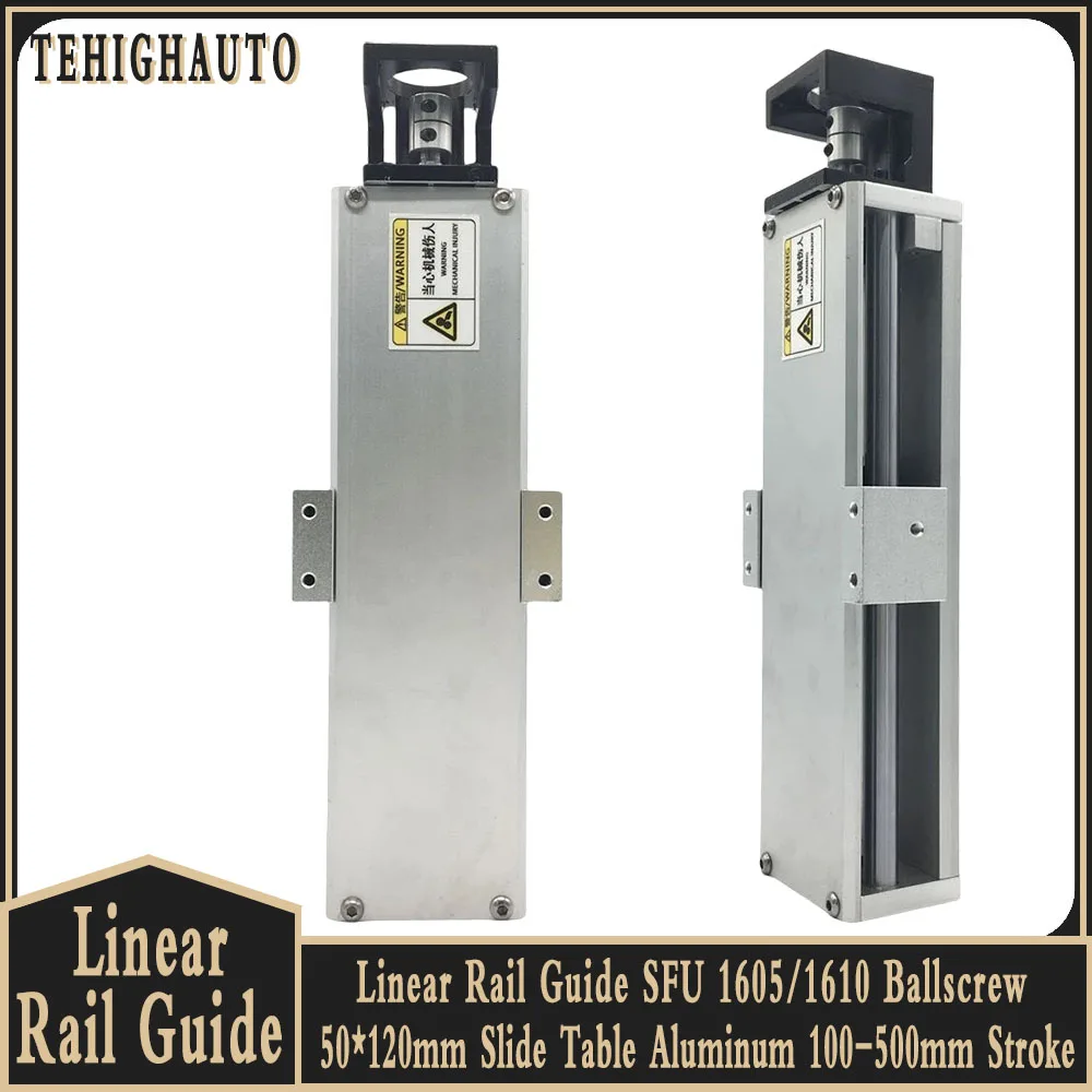 

Workbench Linear Rail Guide With Dust Cover SFU1605/1610 Ballscrew 100~500mm Stroke Slide Table Actuator Guide for 57/60mm Motor