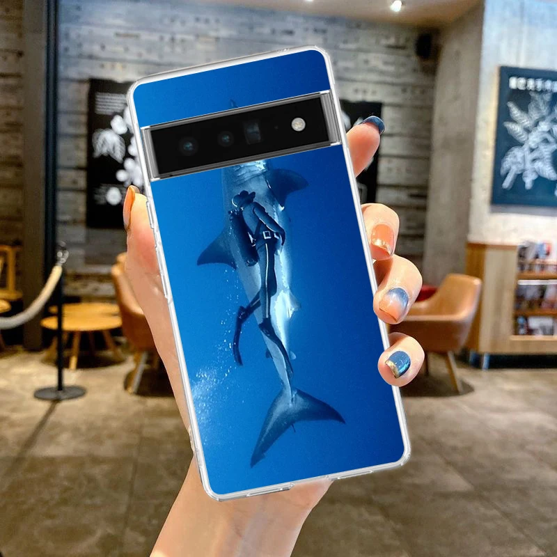 Transparent Soft TPU Phone Case with Diver Design – Clear and Durable Cover