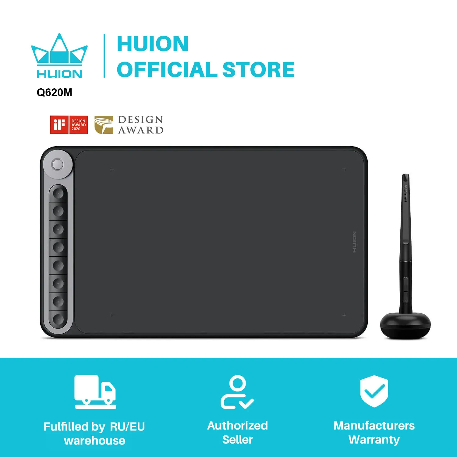 液タブ・ペンタブ HUION Q620M INSPIROY DIAL Inspiroy Dial Q620M Graphic Drawing Tablet for Artists