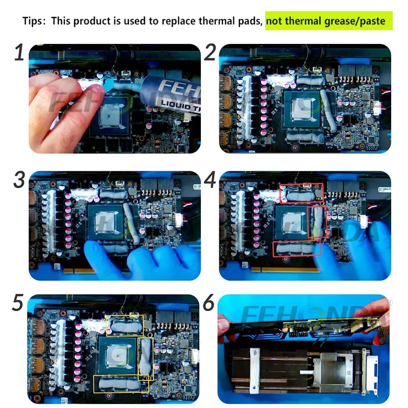 페혼다 LTP81 18w/Mk 액체 방열 패드 12g VGA GPU IC 프로세서 급속 냉각 열 퍼티 방열판 교체용 열 패드