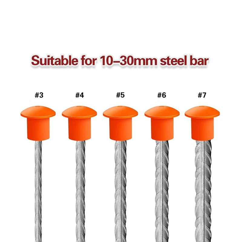 80 Pcs Mushroom Rebar Safety Cover Orange Rebar Covers Caps For Rebar