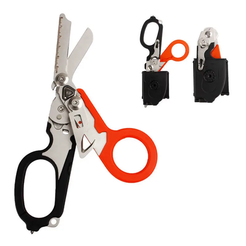 

Multifunction Scissors Raptors First Aid Expert Tactical Folding Scissors Outdoor Survival Tool Combination Gadget