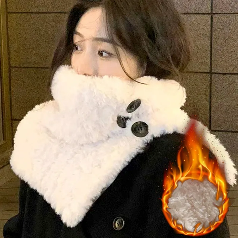 

Женский плотный шарф, однотонная Вязаная Шаль, зимний теплый накладной воротник для девочек, шаль, пуловер, шарф, модные аксессуары для одежды в Корейском стиле