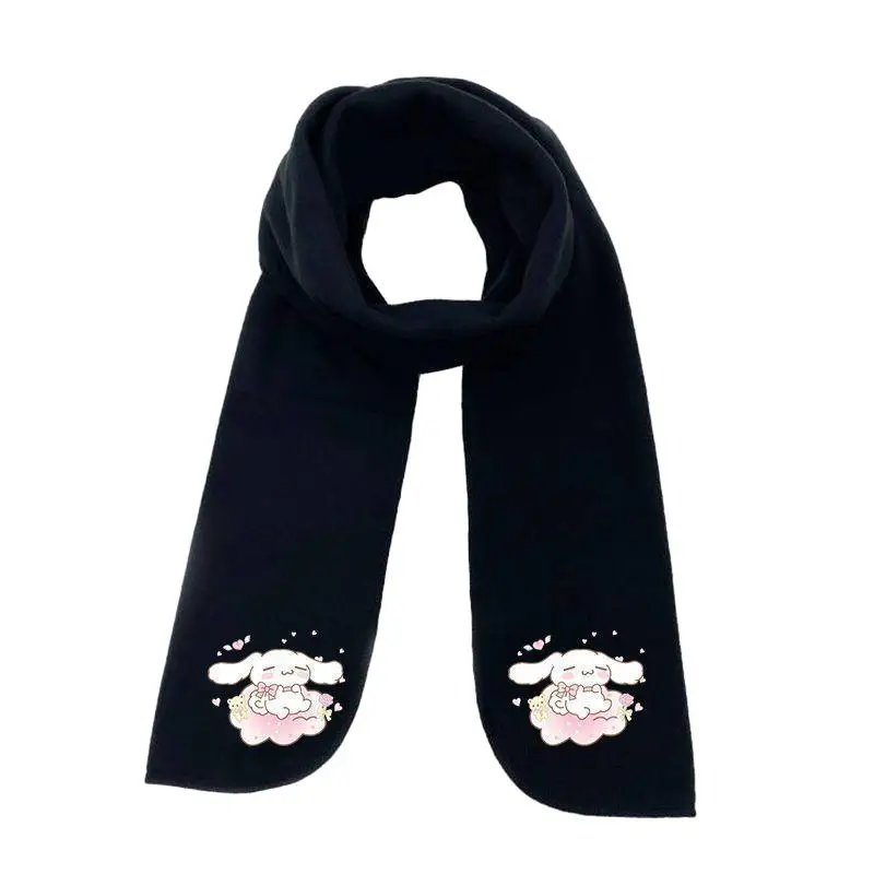

Kawaii Sanrio Anime Scarf Cute Cinnamoroll Simplicity Cold Prevention Windproof Exquisite Cartoon Black Scarf Gifts for Girls