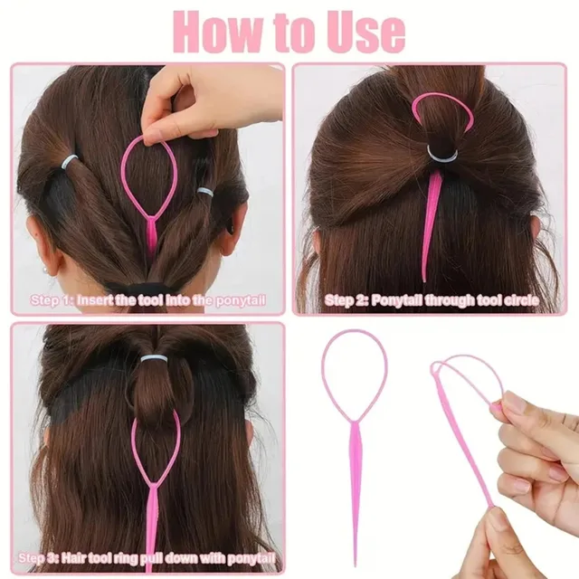 1/3 pcs Plastic Magic Pull Hair Pin Clip Hair Braid Ponytail Maker Accessories Diy Hair Styling Tail Tool Fashion Salon 3