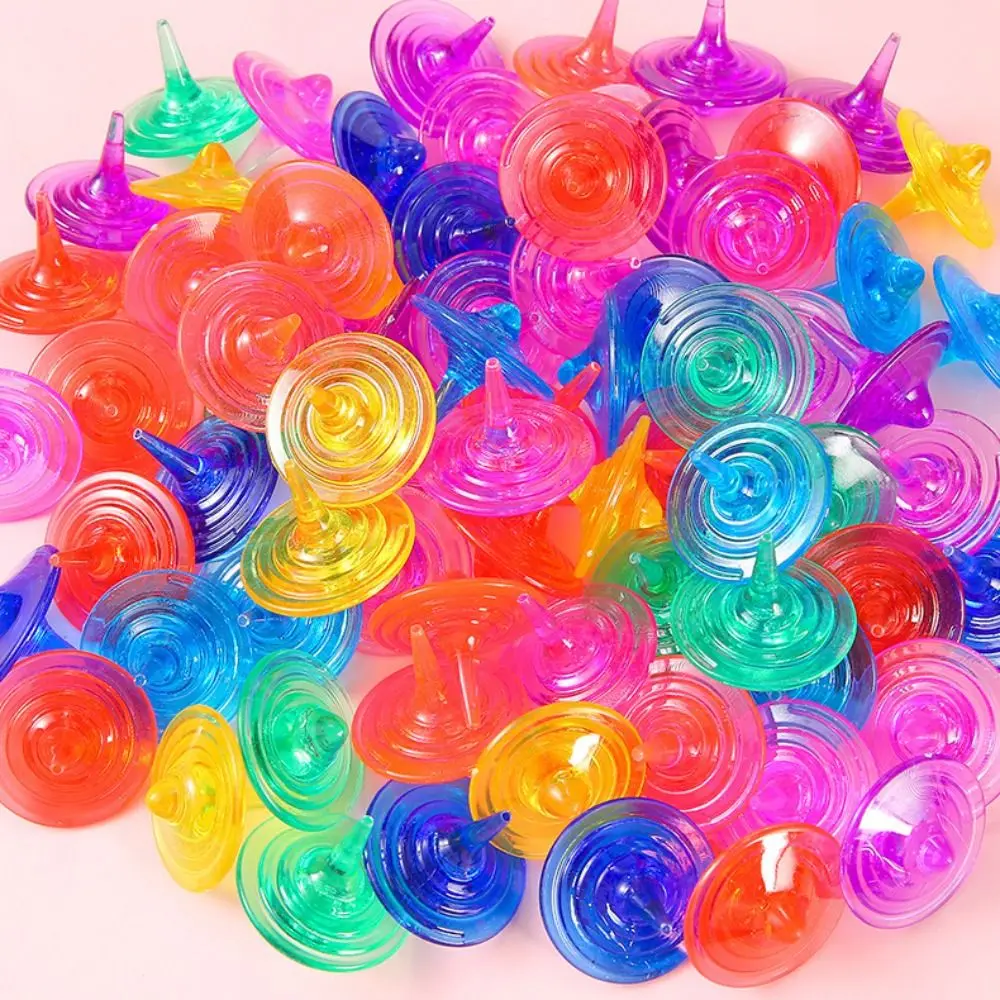 Mini Colorful Acrylic Gyro Educational Interactive Rotating Gyroscope Safety Handmade Spinning Top Kids/Children
