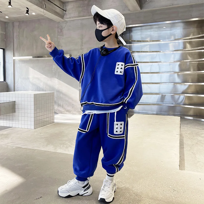 

Children Boys Clothing 2Pcs/Set Fashion Baby Boy Tracksuits Street Clothes Teenage Spring Autumn Kids Sports Suit Tracksuits 13Y