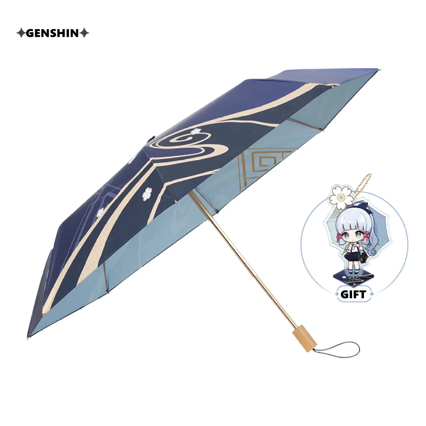 

[Genuine] Game Genshin Impact Cosplay Kamisato Ayaka Theme Folding Sun Waterproof Umbrella Limited Acrylic Pendant Anime Gift