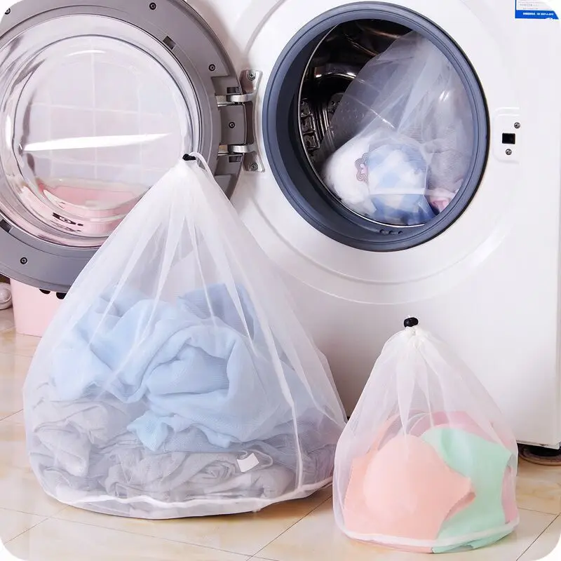 

Lingerie Washing Aid Wash Drawstring Sizes Mesh Pouch 3 Wasserij Machine Laundry Clothes Bra Net Bag Zorg Basket Bag