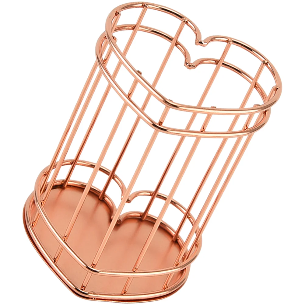 

Iron Heart Pen Holder Pencil Office Supplies Steel Wire Makeup Brush Stainless Holders Miss Desktop
