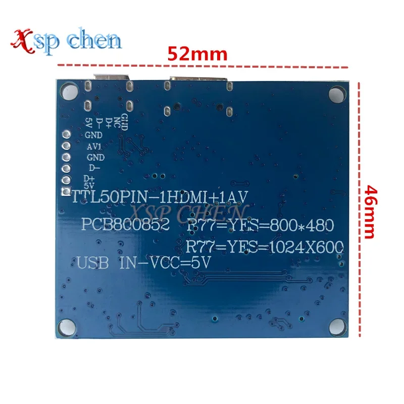Monitor Lcd Driver Control Board Compatível com Mini Hdmi Lattepandaraspberry pi Banana pi pi pc 1024x600 - Imagem 5