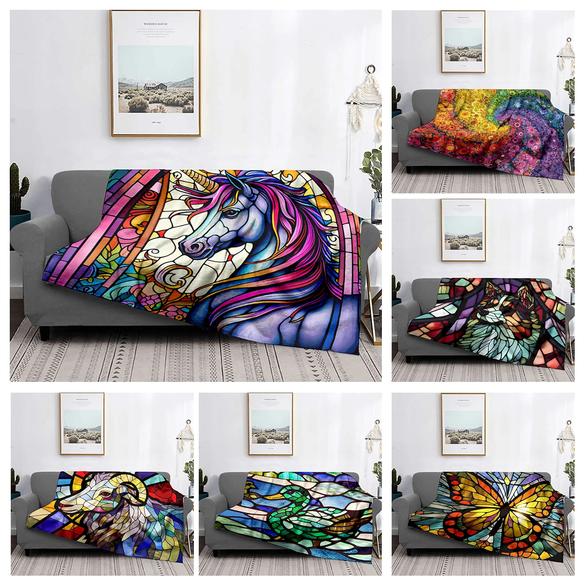 

Home decoration plush Sofa blanket Colorful Animal Bedspread on the bed anime fluffy soft blankets thick blanket for winte