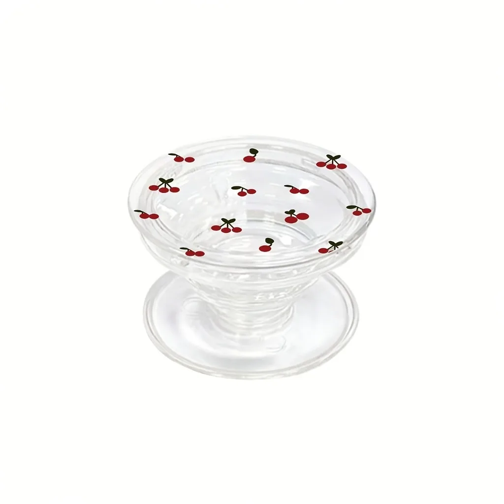 Charming Daisy Bowknot & Strawberry Cherry Transparent Phone Stand Griptok