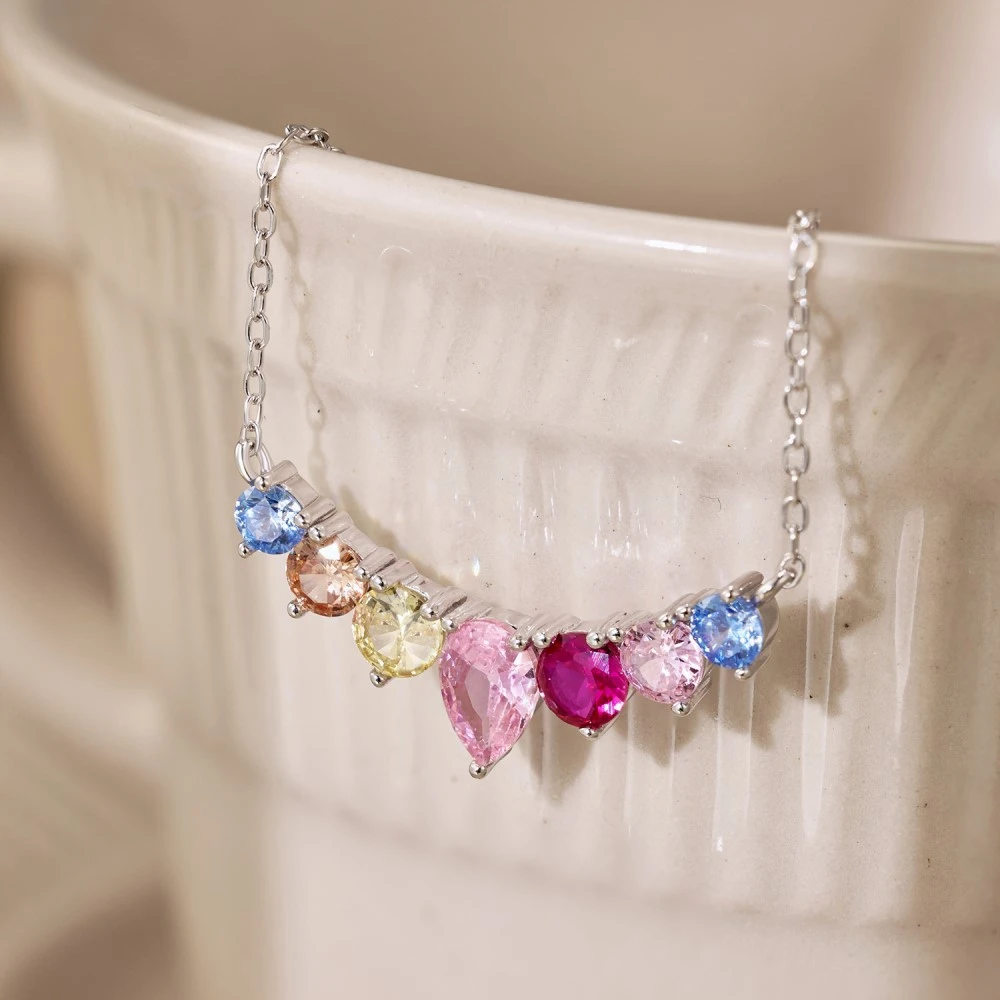 Vinregem 5*7 MM Pear Cut Lab Created Sapphire Gemstone Colorful Pendant Necklaces 100% 925 Sterling Silver Jewelry Free Shipping