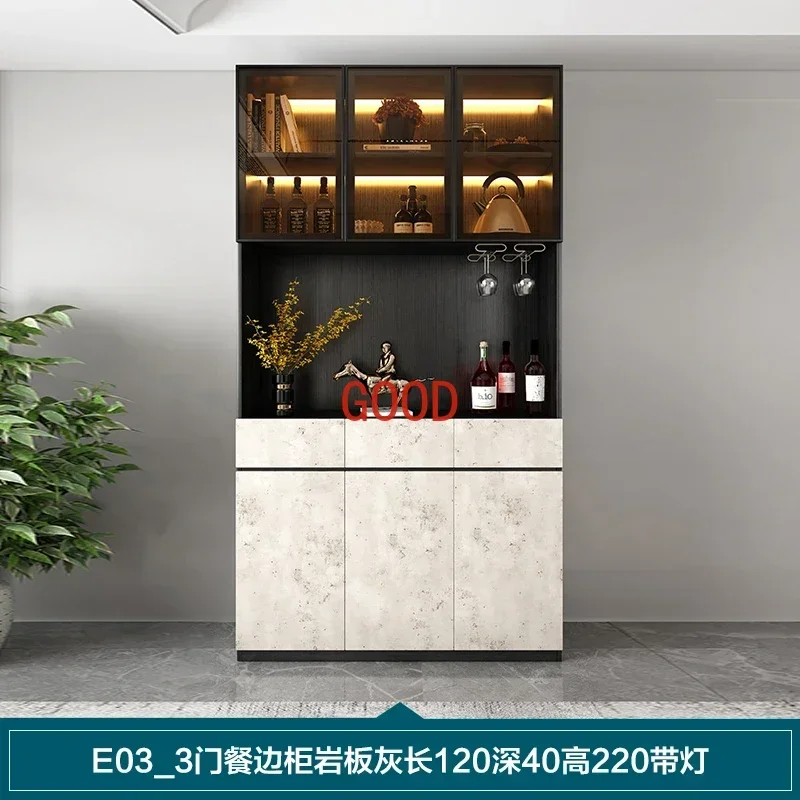 Italian Luxury Glass Wine Cabinet Display Living Room Simple Floor Side Cabinet Home Shelf Rack Vitrine Bar Furniture KMWC