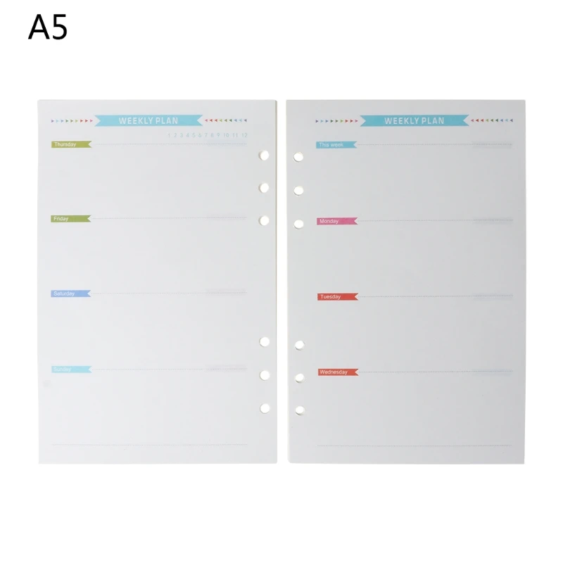 40 Sheets Refill Papers 6-ring Loose-leaf Notebook Inserts