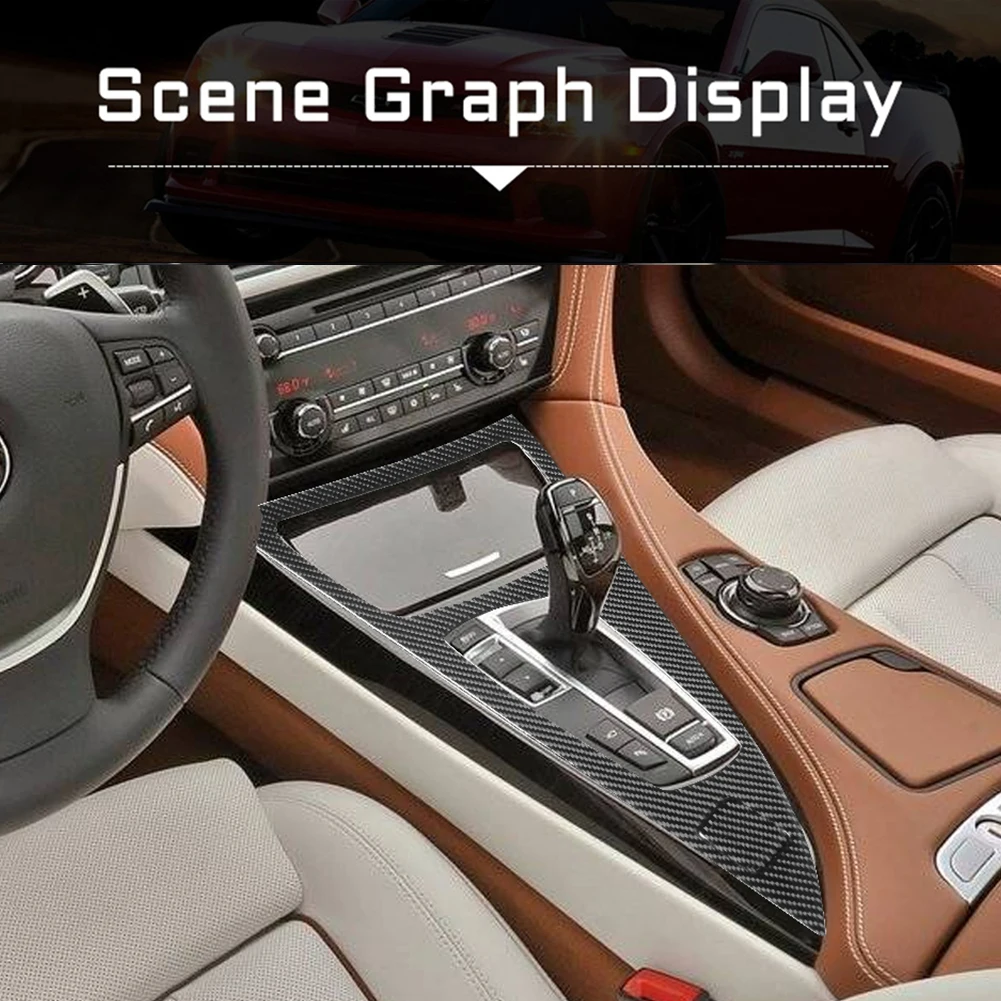 BMW 6 시리즈 F12 F13 쿠페 Covertible 2011 2012-2018 탄소 섬유 기어 패널 스티커 자동차 인테리어 장식 액세서리