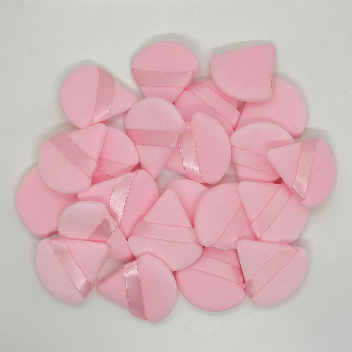 200/300/500PCS Triangle Velvet Powder Puff Pizza Flours Mini Face Makeup sponge Cosmetics Washable Lightweight Makeup Tool 6