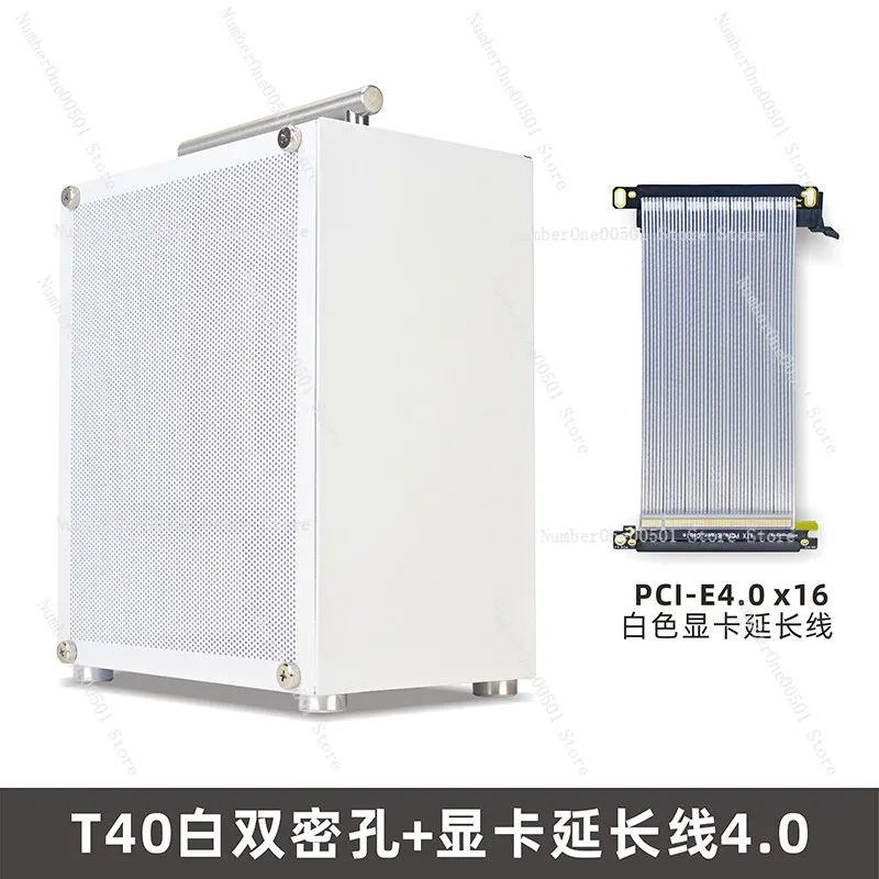 T40 미니 ITX 빈 케이스 휴대용 핸드헬드 측면 투명 흰색 부드러운 열 방출..