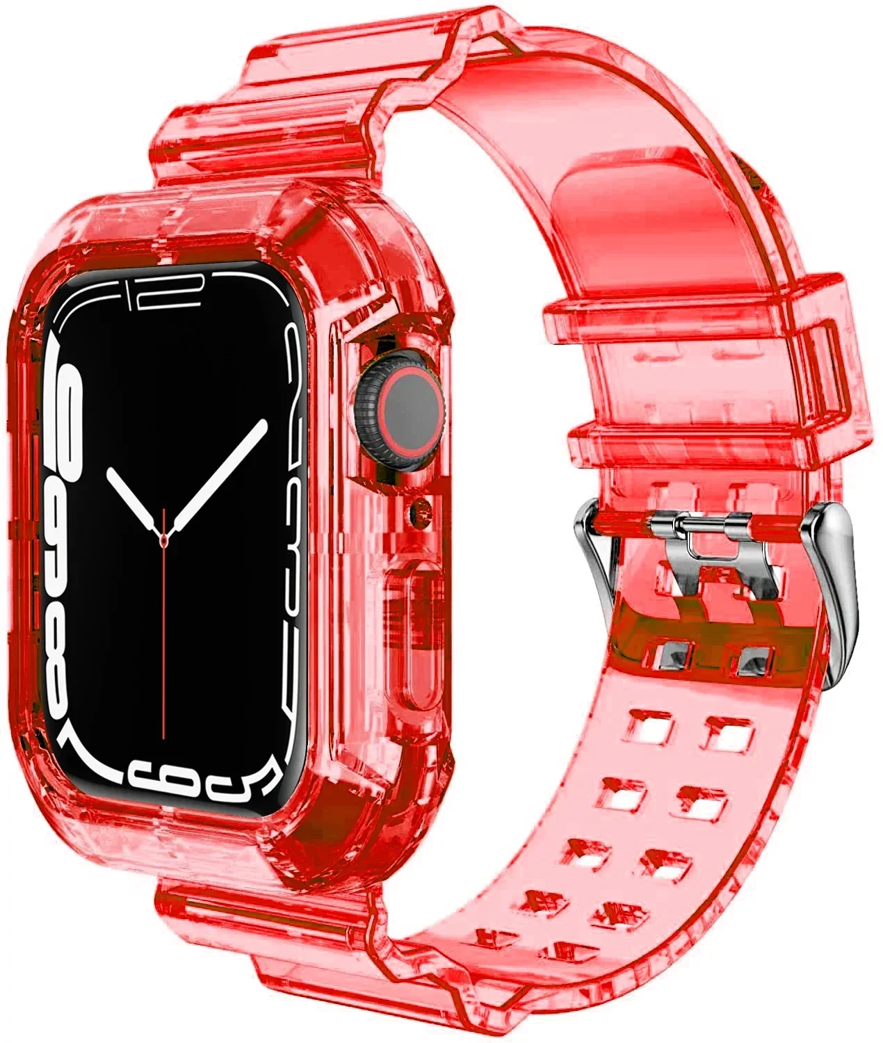 Transparent Protective Band and Case for Apple Watch - Clear Plastic Strap