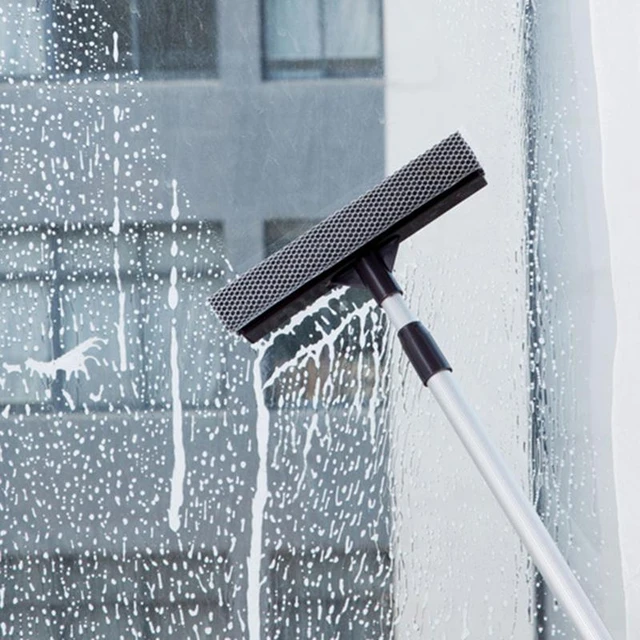 2-in-1 Telescopic Rod Glass Washing Cleaning Mop Windows Wiper