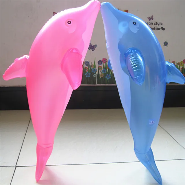1 PCModeling Cute PVC Blow Up Inflatable Toys Dolphin Beach Toy For A Bathroom Being 51x20 cm Toy For Girls And Boy Color random 2