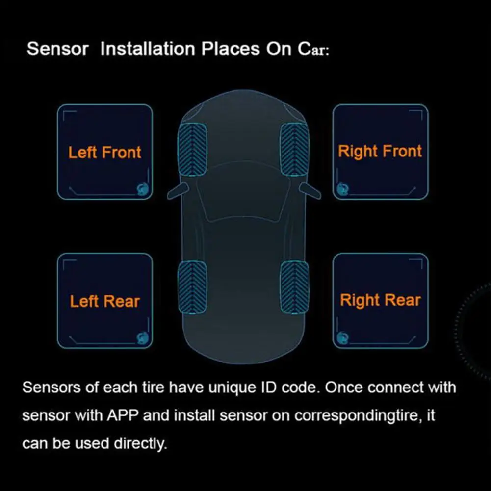 

Useful TPMS Sensor Sensitive Mini Tire Pressure Monitor Tire Pressure Monitor 4Pcs