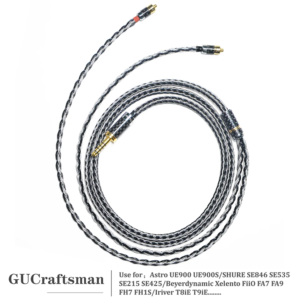 GUCraftsman 7N Single Crystal Copper/Silver Mixed MMCX IEM Cable