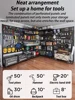 High-capacity Hole Board Tool Storage Rack Floor Standing Hardware Tools Organizer Shelf Multipurpose Metal DIY Pegboard 2