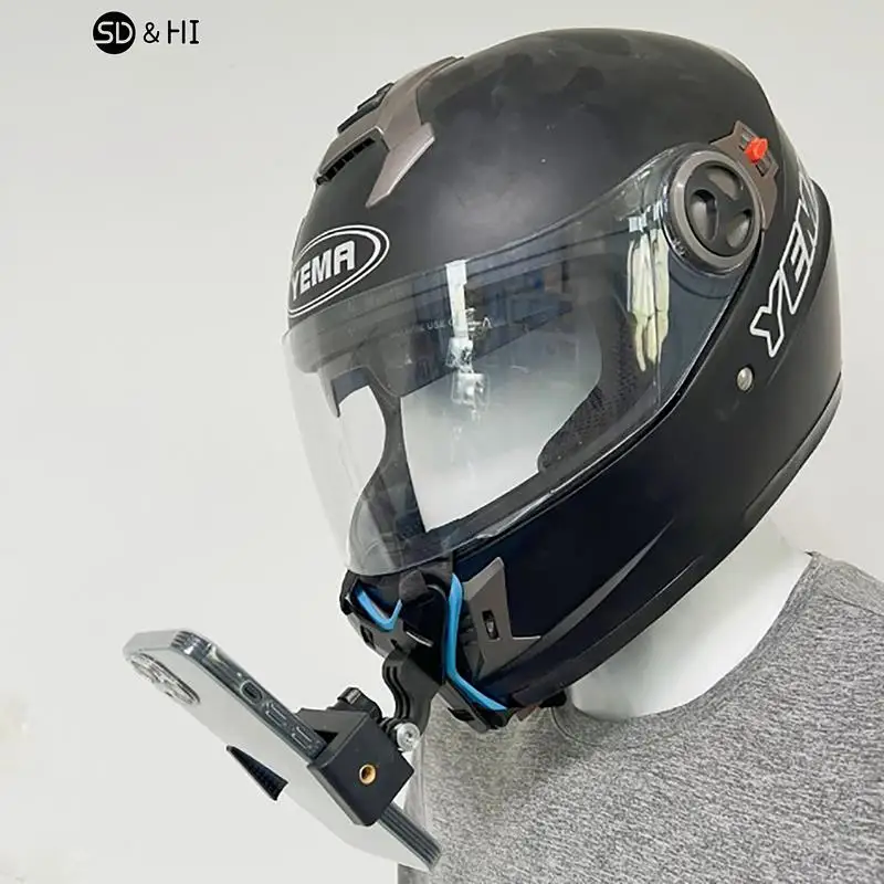 Motorcycle Helmet Chin Strap Mount Holder With Phone Clip Compatible For Hero 5/6/7 Action Sport Camera Full Face Holder action camera accessory