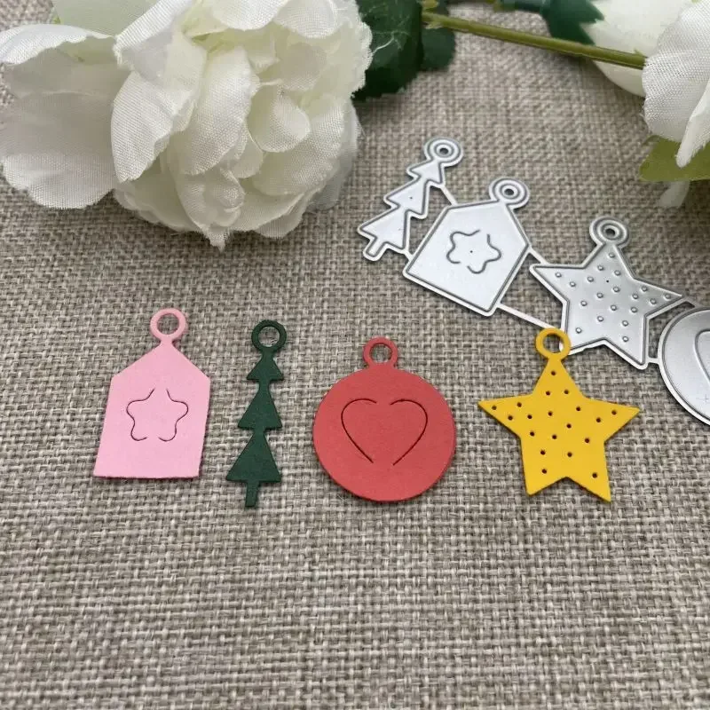 Sternbaum-Herz-Anhänger Metall-Stanzformen Schablonen für DIY Scrapbooking Dekorative Handarbeit Stanzschablone Form