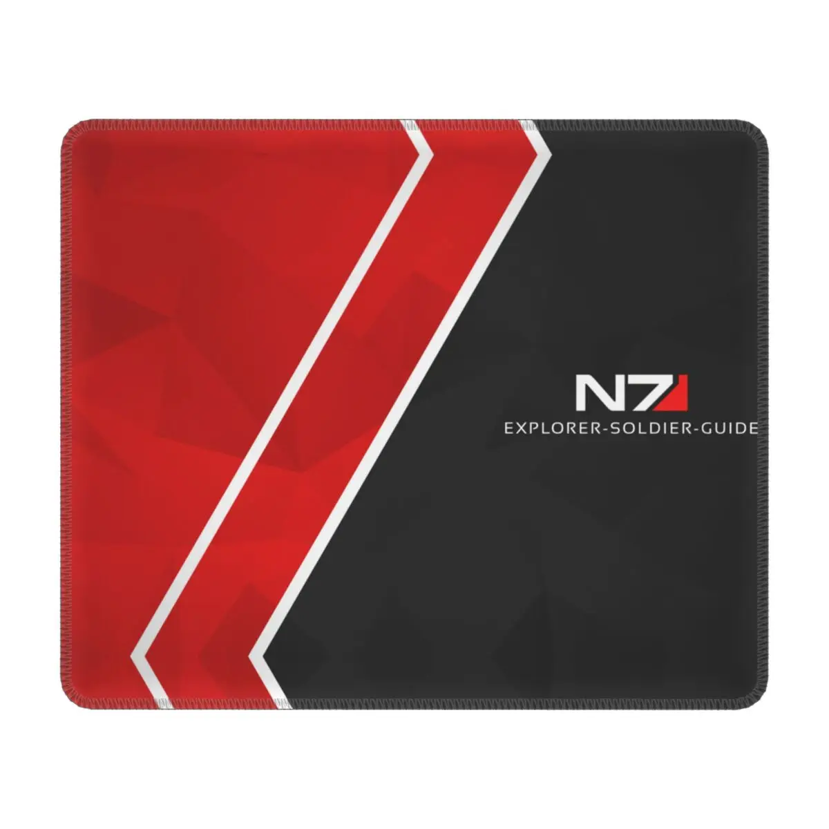 Mass Effect N7-Alfombrilla De Ratón Con Emblema, Alfombrilla De Goma Con Bordes Cosidos Para Gamer, Escritorio, Ordenador, Alianza Militar Para Videoj