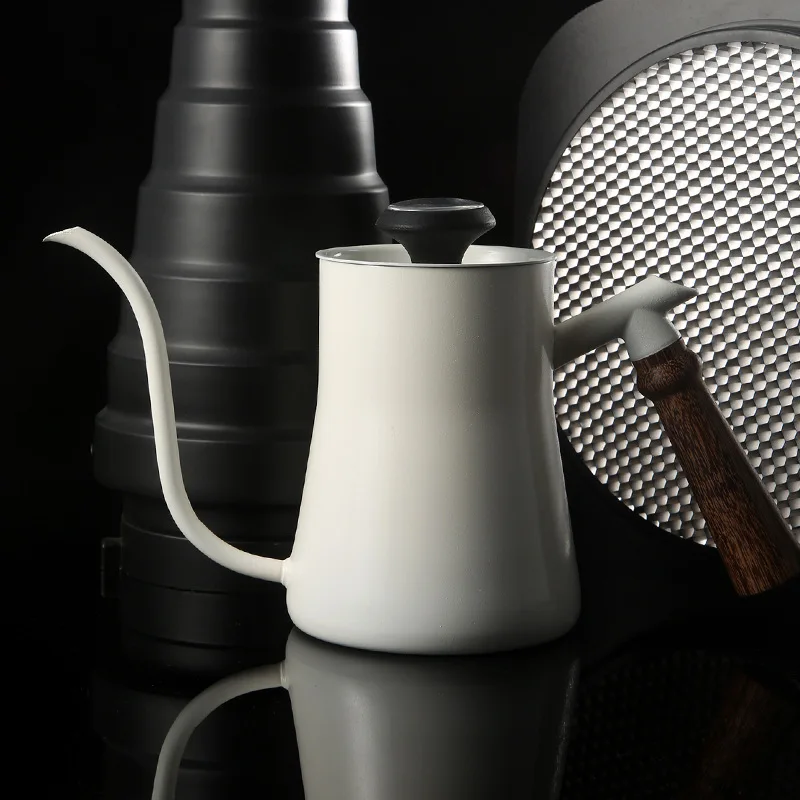 

Thermometer Drip Kettle 550ML Wooden Handle Pour Over Coffee Pot Swan Long Neck Stainless Steel Thin Mouth Gooseneck Kettle