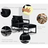 Postmodern simple metal frame single sofa low stool lounge chair 3