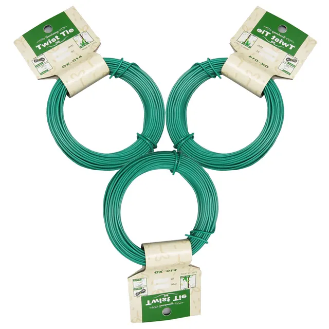 1 Db Kertészeti Kábelkötegek Újrahasznosítható Kerek Vashuzal Csavarkötése A Virágnövények Mászó Szőlőjéhez Multifunkcióval Bevont Rögzítőhúrok