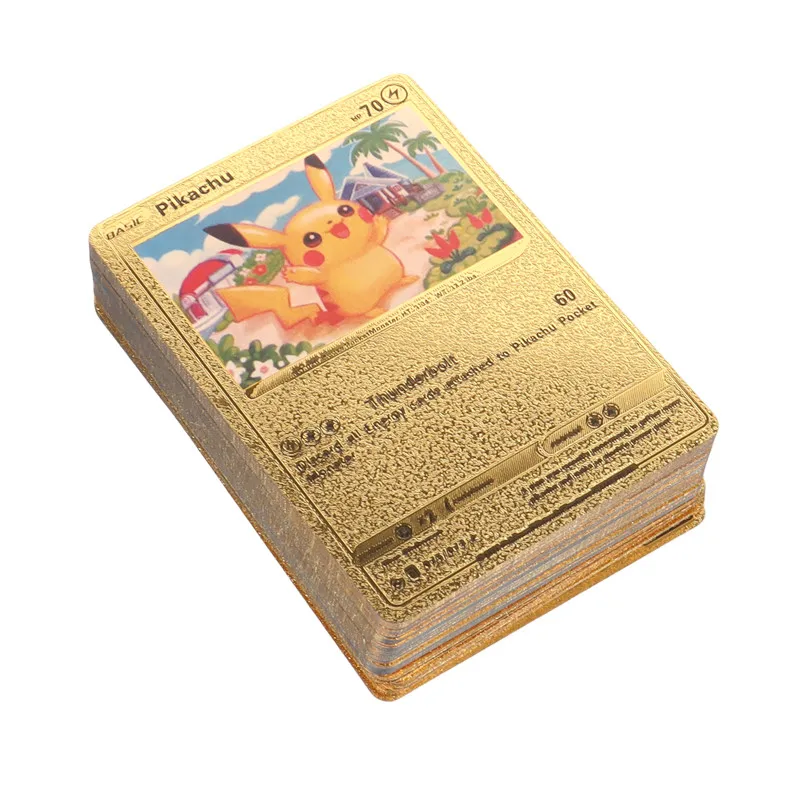 Golden DIY Pokemon cards 55Pcs/Box English version Pikachu Charizard Vmax  Vstar EX Shiny Card Birthday gift for children - AliExpress